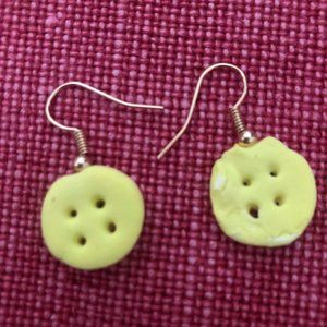 Button Earrings- Handmade, Never Been Worn